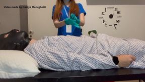 Nurse Nastya does a deep anal and urethral exam with her gloved fingers