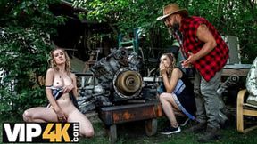 VIP4K  Sneaky Dad fucked a girl right in his vegetable garden