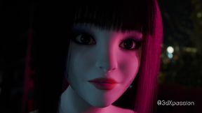 Nexus 3 Neon Dreams. Extreme Deepthroat. Cyberpunk Sex with Busty Brunette