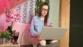 Office work emptying and burping at the same time wmv