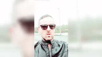 German Hunk Masturbates with Penis Ring in Public Parking Lot