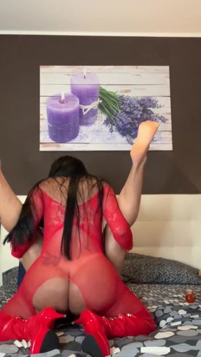 Aylla Gattina in Her Beautiful Outfit Gives Her Sex Slave a Nice Treatment