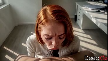 A cute assistant gives her boss a blowjob in exchange for a raise [AI]