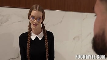 Tall glasses femboy gets pounded in POV