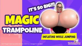 Magic Trampoline Inflation! Breast Expansion while jumping