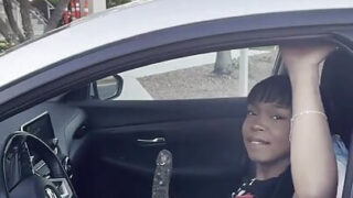 Kimmy Charms pounds her own ass hard with a massive dildo