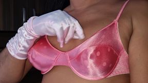 A Classic Vs Satin Bra, with Pointy Tits