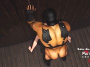 Hardcore in the basement! A sexy horny tranny girl has hard anal sex