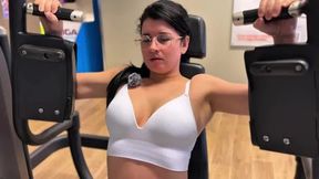 Glasses Nerd Girl Fucks Gym Crush After Getting Excited