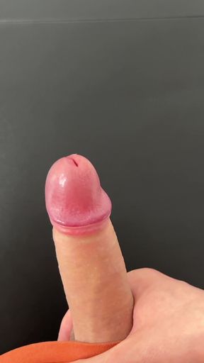 I rub my cock and cum hard on my desk