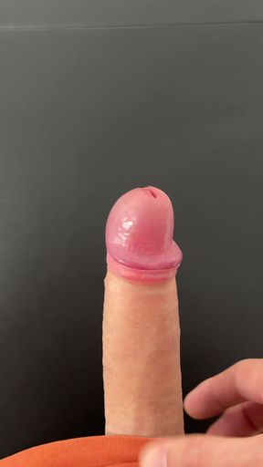 I rub my cock and cum hard on my desk