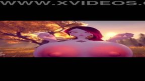 Big-titted girl enjoys boob expansion in POV 3D