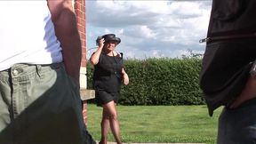 a couple of guys screw a bbw and another girl in this hardcore fuck scene