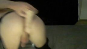 Skinny Twink CD Gapes with Dildo