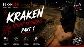 KRAKEN NIGHT SESSIONS (Part 1) Jerking my Hard Cock Naked on The Road at Night