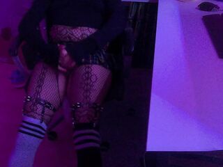 Femboy jerks off feeds cum to bob the Plushie :three