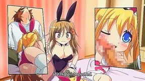 Hard Knot Shinpa 3 - Cute hentai teens in bunny outfits have hot threesome