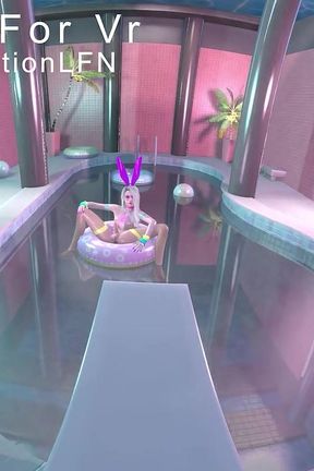 Futa Girl Sucks Her Own Penis on Swimming Ring