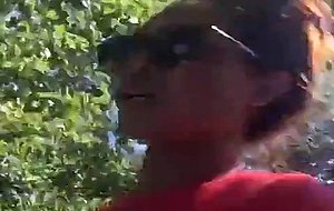 Nurse bettyflashes boobs in the park