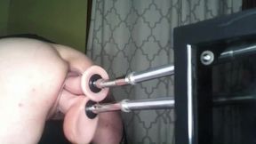 submissive Bench with the Sex Machine fisting squirting cream pie full video