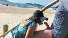 Hot milf licks a guy then gets fucked in the ass&#x1F351; by him in front of crowd