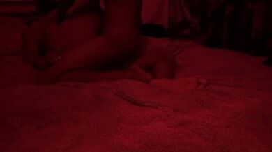 Ebony stud rides ebony lesbian into screaming climax