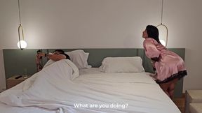 I Fuck My Young Stepson While My Husband's Cuckold Plays on His Cell Phone