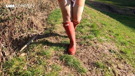 Stripped in RUBBER BOOTS | Sexy P*** and MUD games