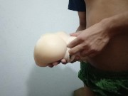 Breeding my fake pussy toy with my fingers. Worshipping fake ass