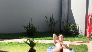 Hot Twink Henry Evans feels the heat from the sun and gets horny after gardening