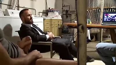 Four straight men watching porn