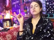 Sexy Hippie Goddess Girl With Dreadlocks Lights and Smokes Cigarette