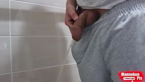 fat dick pissing in toilet