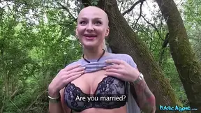 : Blonde model gets big tit railed in public