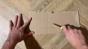 ASMR scratching cardboard