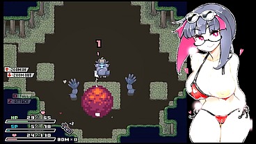 Rignetta's Adventure [ Monsters Hentai Game ] Ep.17 cute goth girl in red bikini legs spread open and creampied