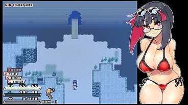 Rignetta's Adventure [ Monsters Hentai Game ] Ep.17 cute goth girl in red bikini legs spread open and creampied