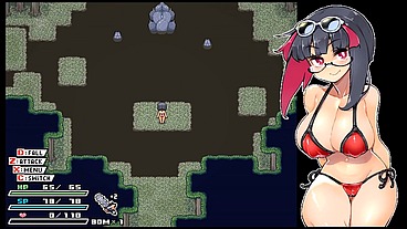 Rignetta's Adventure [ Monsters Hentai Game ] Ep.17 cute goth girl in red bikini legs spread open and creampied