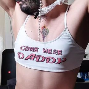 Femboy shaves his asshole and waits for daddy