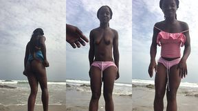 crazybitch shows off skin without clothes at the beach