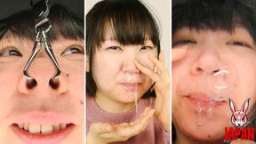 No other girl plays with a snot bubble like Haruka Misaki Shot in real POV, she lets it drop on the lens … and licks it back without shame