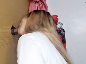 Glory hole pussy to mouth cum swallow