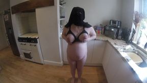 Pregnant in Muslim Niqab and Nursing Bra