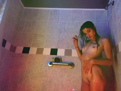 SMALL TIT BRUNETTE TATTOOED TEEN GIRLFRIEND CAUGHT IN SHOWER