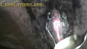 Dripping Pussy Grool Spoon Eating Ebony Hairy Throbbing Twat - Cami Creams