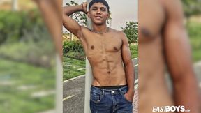 Super cute latino boy with abs and big dick