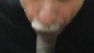 Old daddy give me blowjob and eat my cum