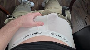 White Calvin Klein Bulge Rub! Hot Stepdaddy Pulls Thick Cock Out & Jerks - Follow on X: Phantomgentx