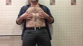 Hairy Daddy Strips and Jerks Off His Thick Shaft