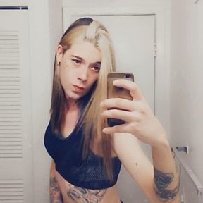 Cute Trans Drops Her Satin Pajamas To Show Her Tiny Penis